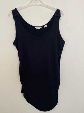 Seraphine Black Maternity Tank Top - Scoop Neck